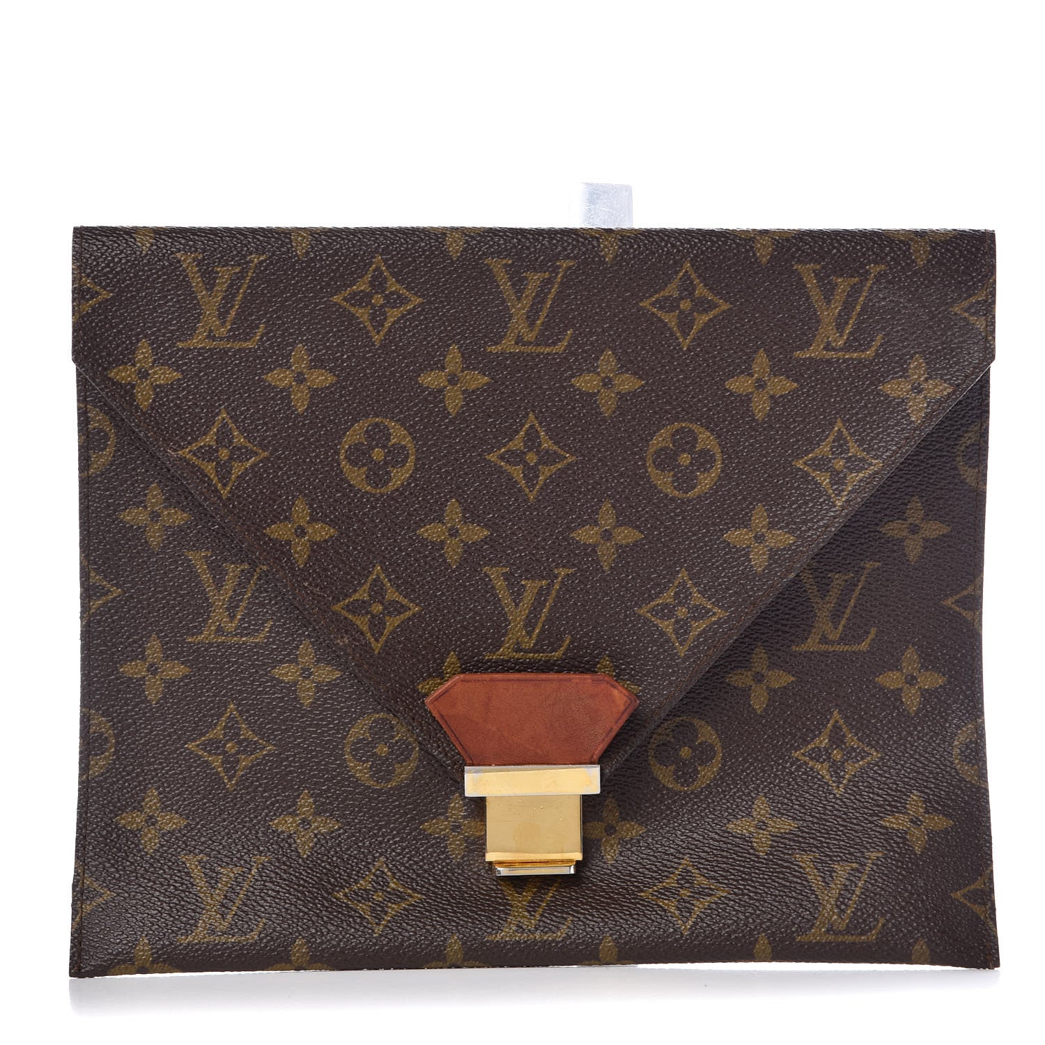 Louis Vuitton Monogram Poche Plate Envelope Clutch PM 1 of 9