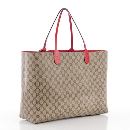 Gucci GG Supreme Monogram Large Reversible Tote Beige Red 3 of 9
