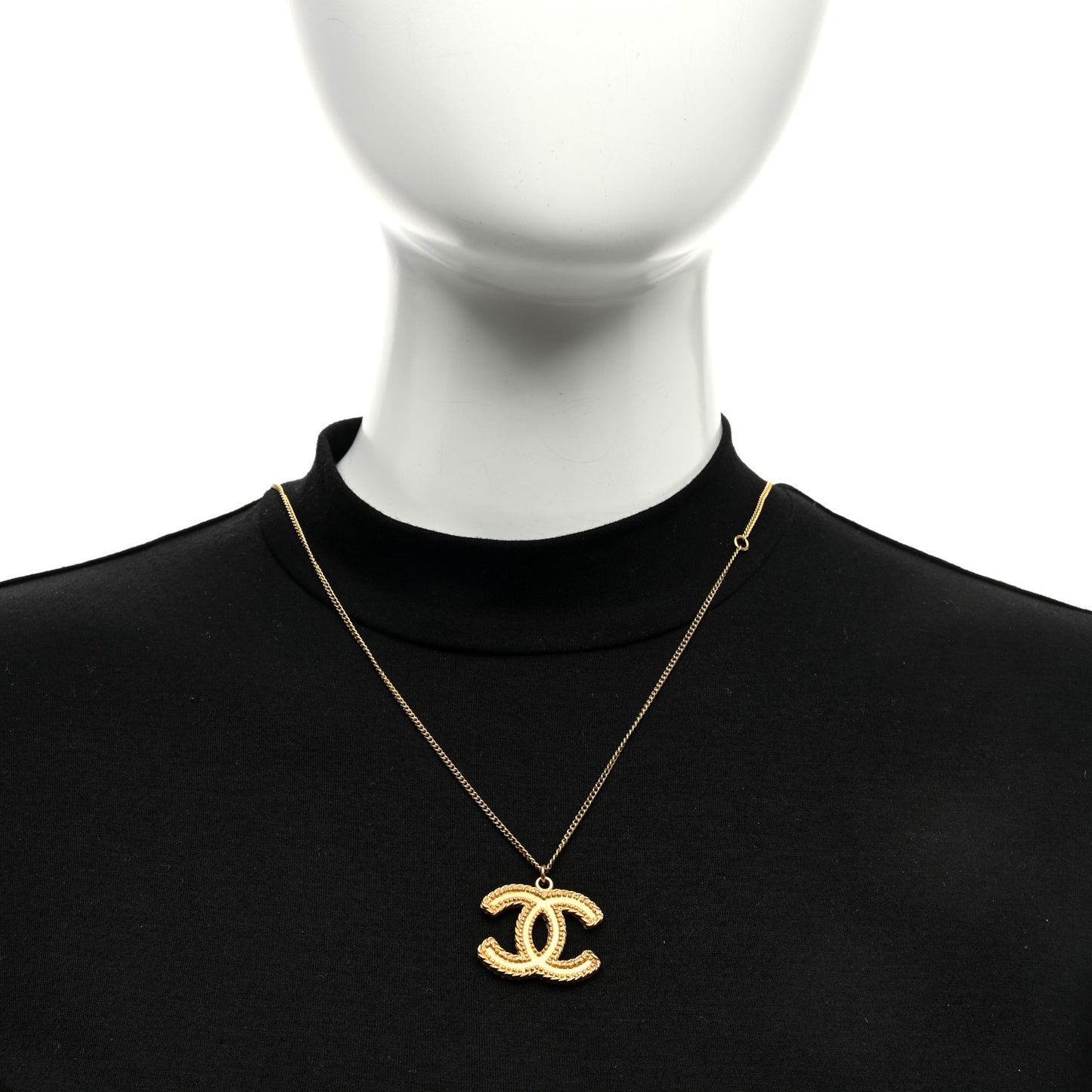 Metal CC Necklace Matte Gold