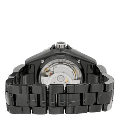Chanel Stainless Steel Ceramic Diamond 38mm J12 Automatic Watch Black 3 of 5