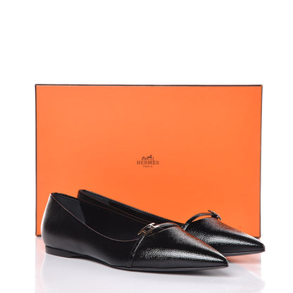 Hermes Patent Epsom Laura Ballerina Flats 38.5 Black 8 of 8