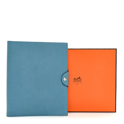 Hermes Togo Ulysse MM Notebook Cover Blue Jean 7 of 7
