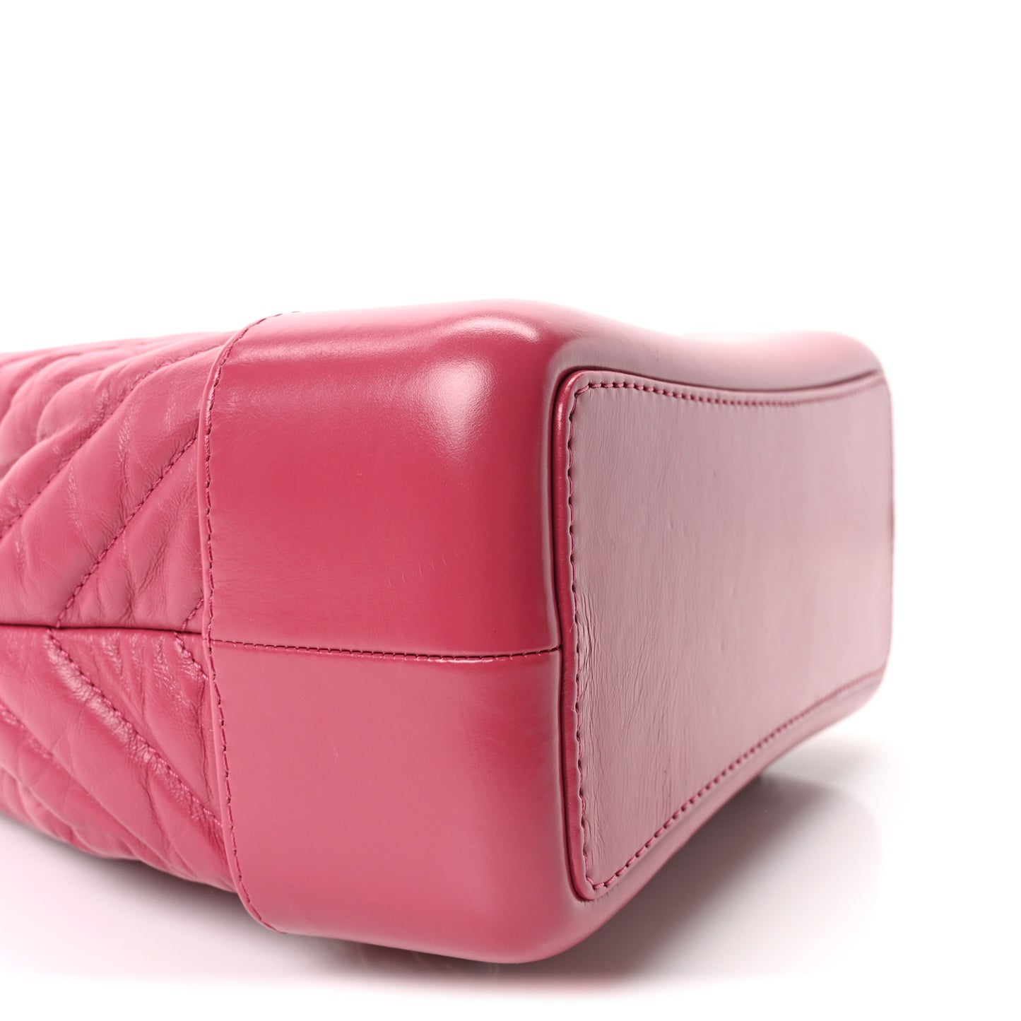 Aged Calfskin Chevron Quilted Small Gabrielle Backpack Dark Pink
