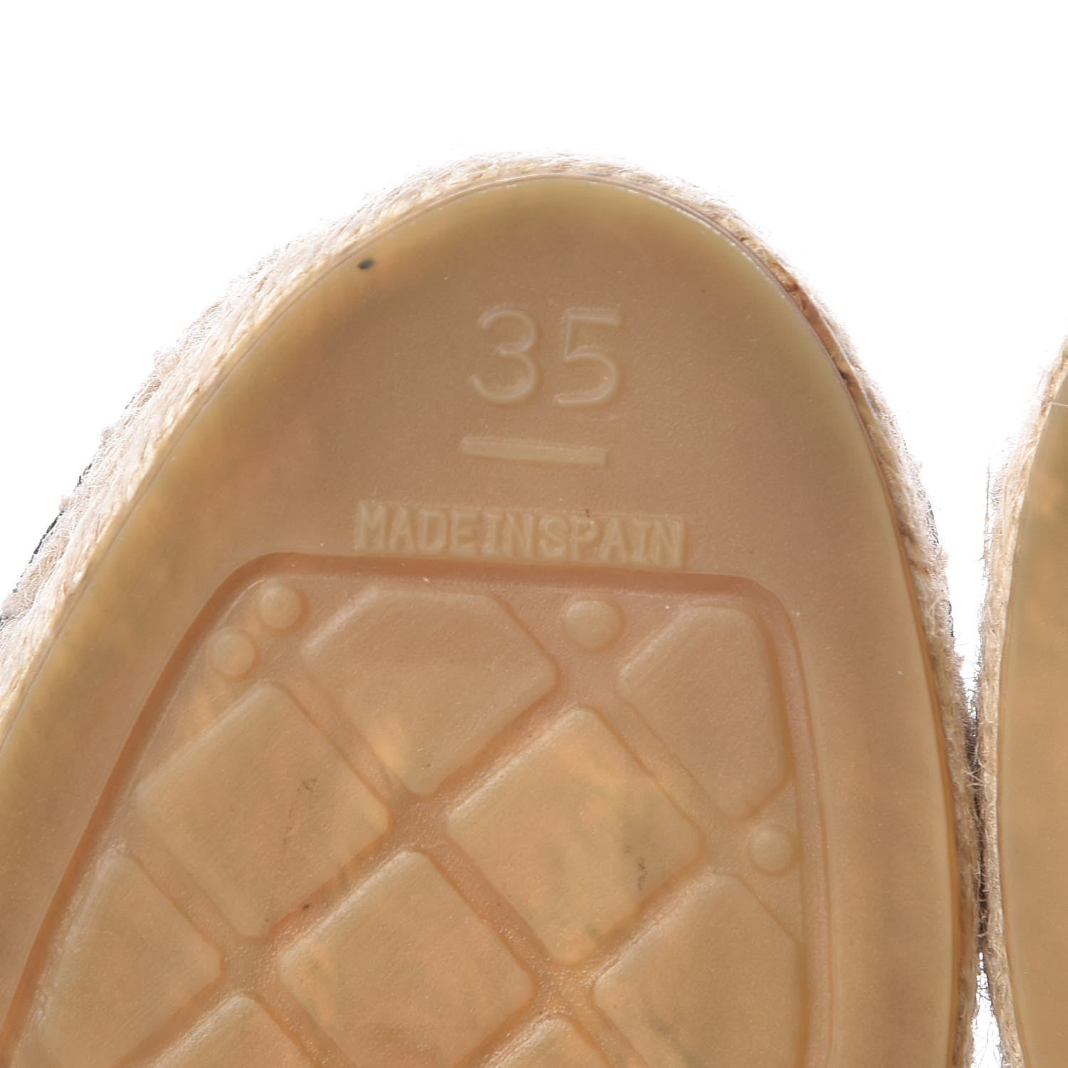 Chanel Lambskin Grosgrain Quilted CC Chain Espadrille Mules 35 Beige Black 7 of 10