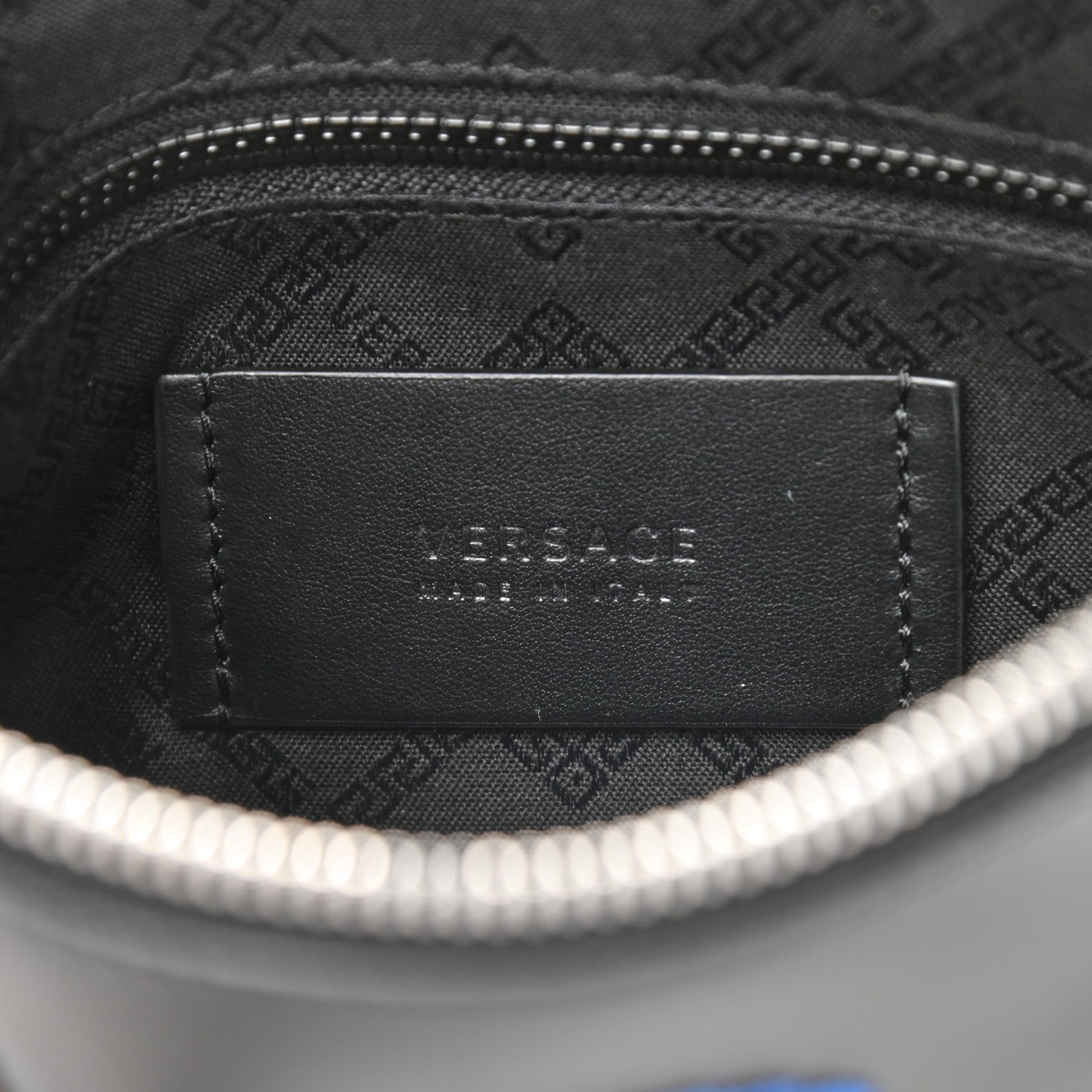 Versace Calfskin Small Embroidered Hearts Logo Clutch 6 of 9