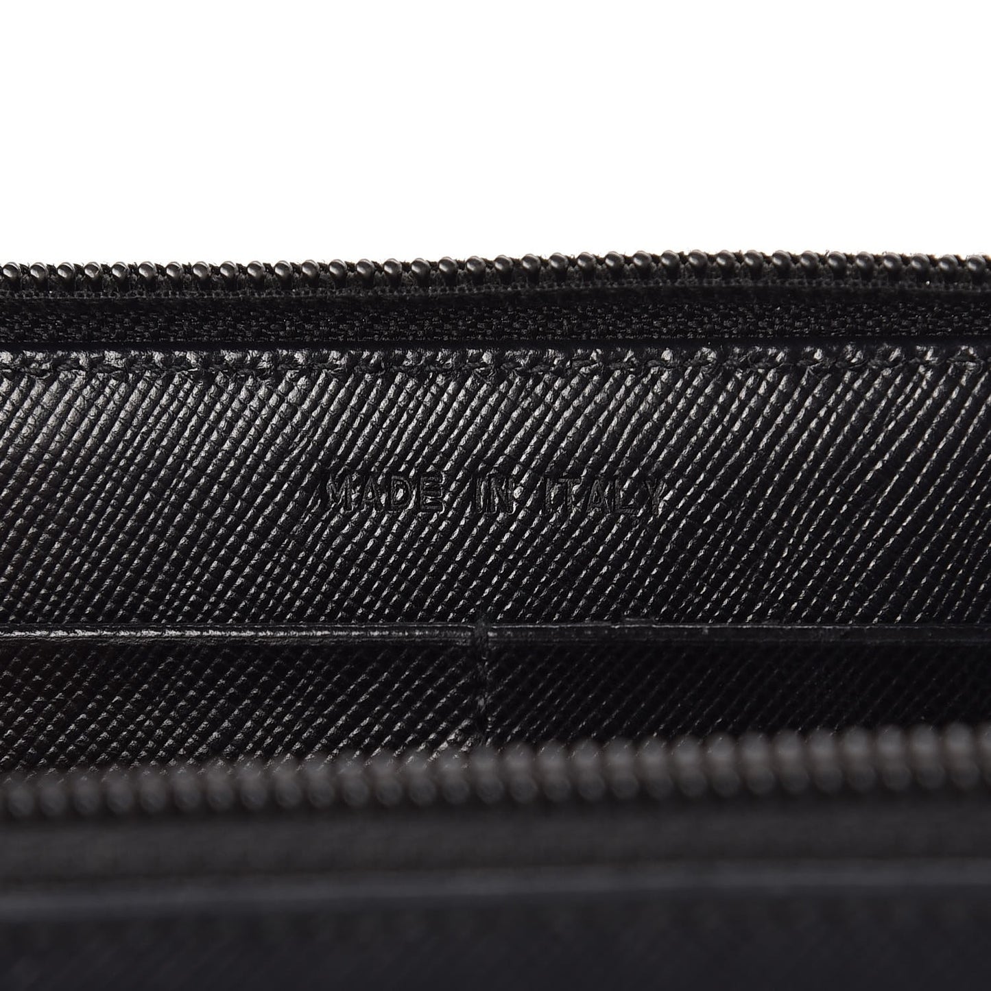 Saffiano Triangle Zip Around Wallet Black