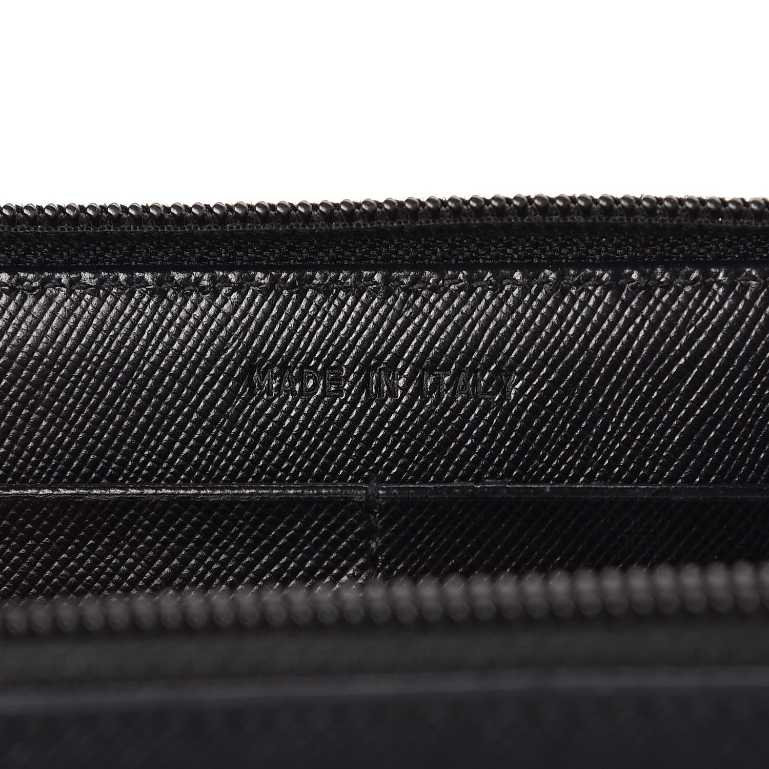 Prada Saffiano Triangle Zip Around Wallet Black 7 of 9
