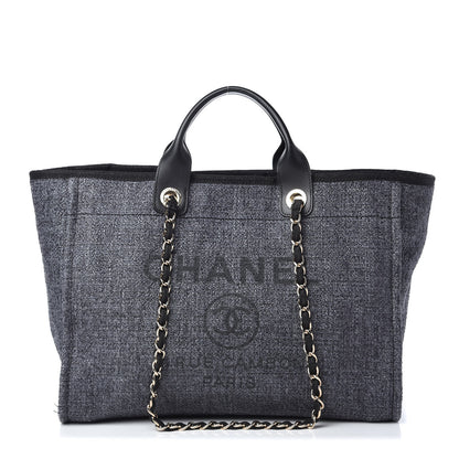 Chanel Canvas Medium Deauville Tote Charcoal 1 of 10