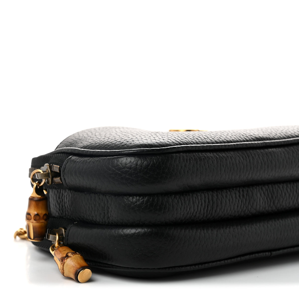 Gucci Pebbled Calfskin Super Mini GG Marmont Chain Shoulder Bag Black 7 of 9