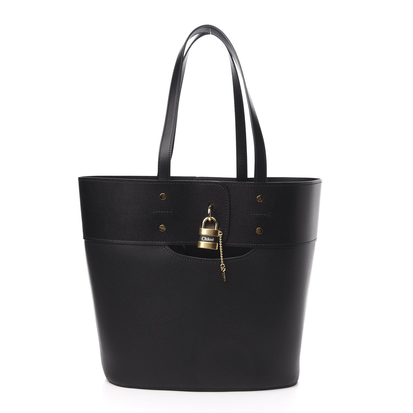 Smooth Grained Calfskin Medium Aby Tote Black