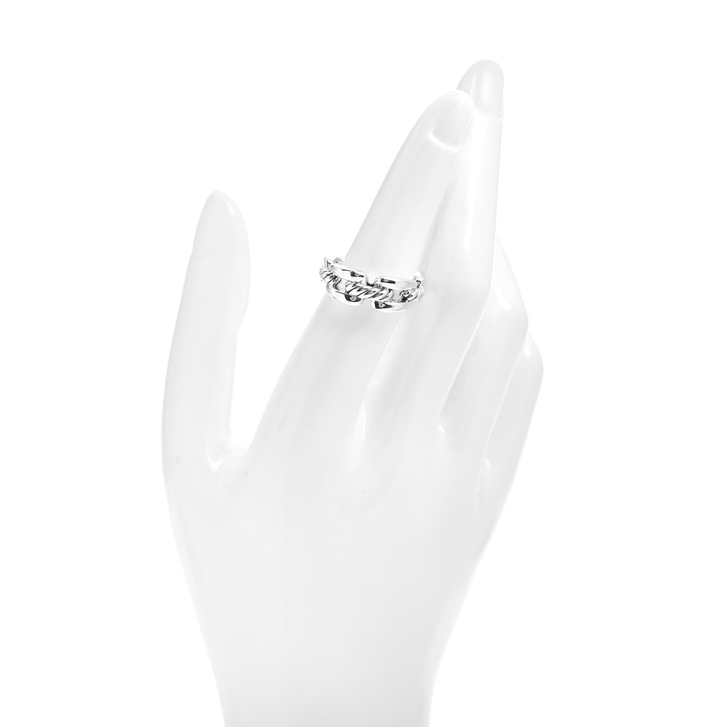David Yurman Sterling Silver 8mm Wellesley Link Ring 54 7 2 of 4