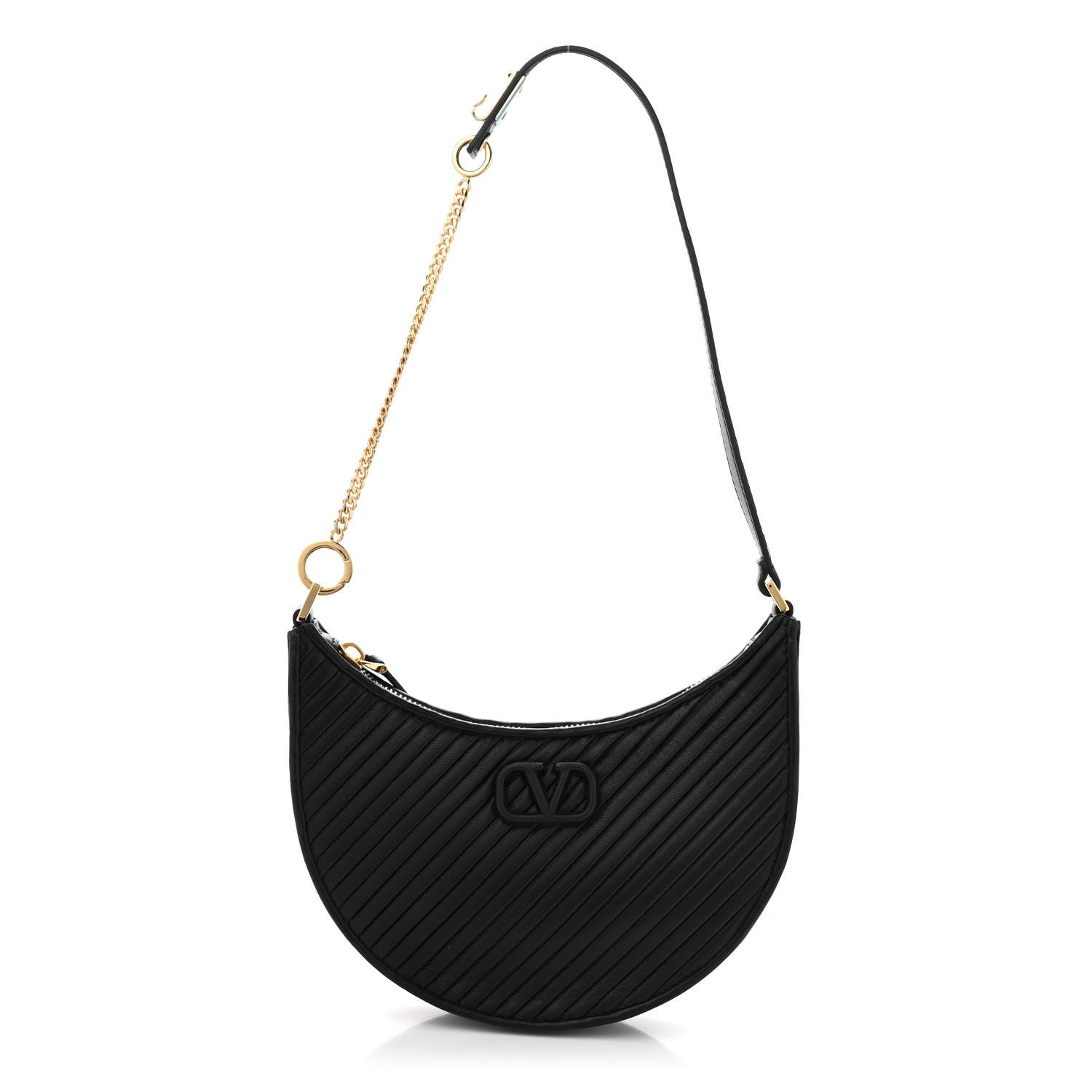 Valentino Garavani Lambskin Mini Vlogo Hobo Bag Black 1 of 11
