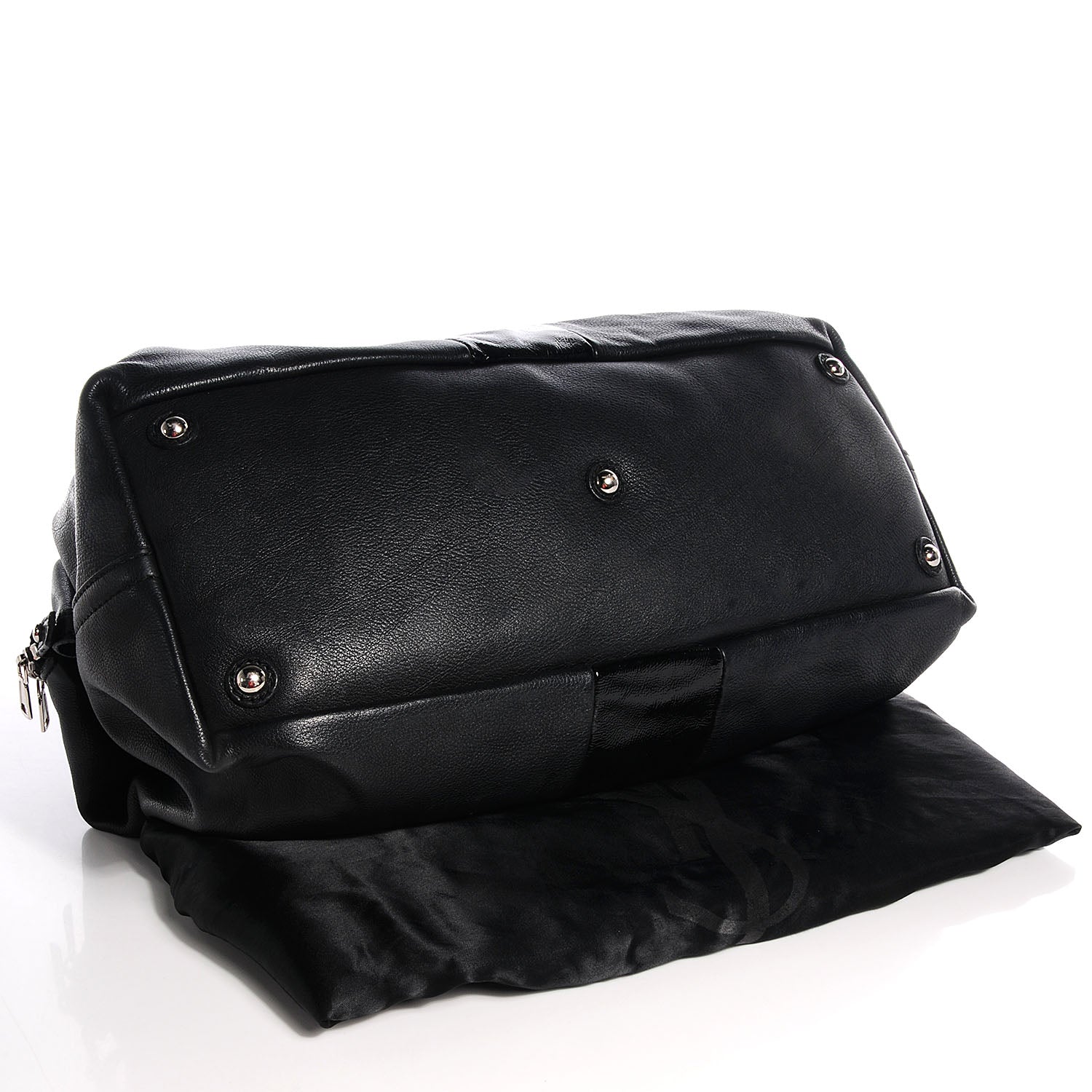 Saint Laurent Calfskin Patent Medium Easy Sac Black 4 of 9