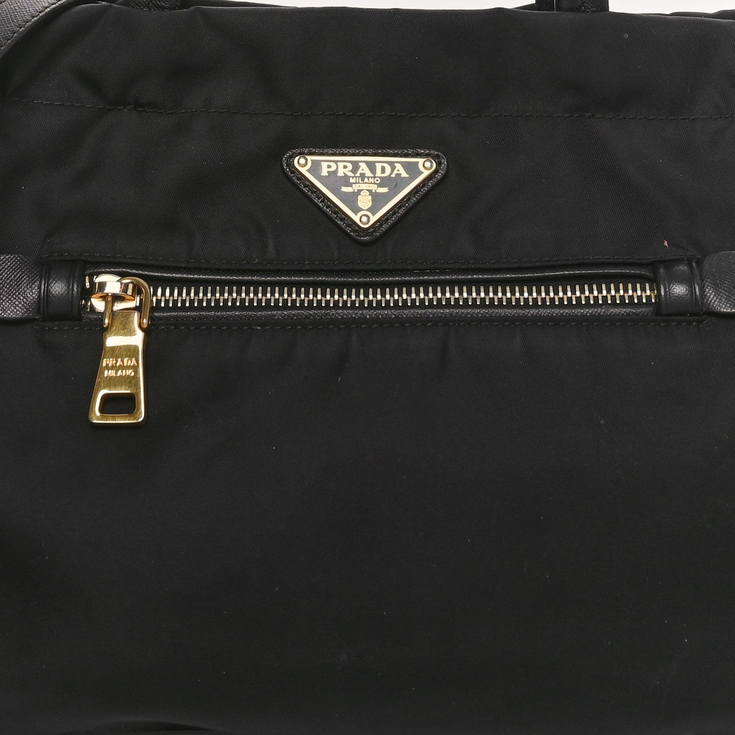 Prada Tessuto Nylon Saffiano Shopping Tote Black 7 of 9