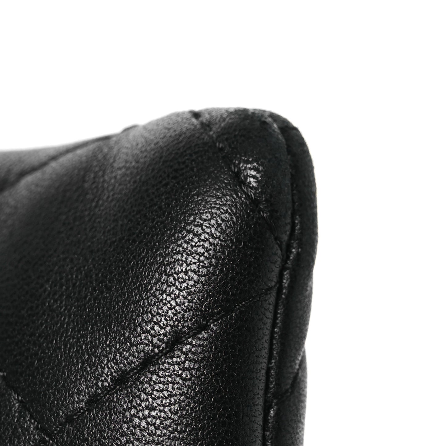 Lambskin Quilted CC Beauty Clutch Black