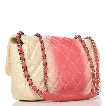 Chanel Caviar Quilted Ombre Medium Single Flap White Rose Pink 4 of 8