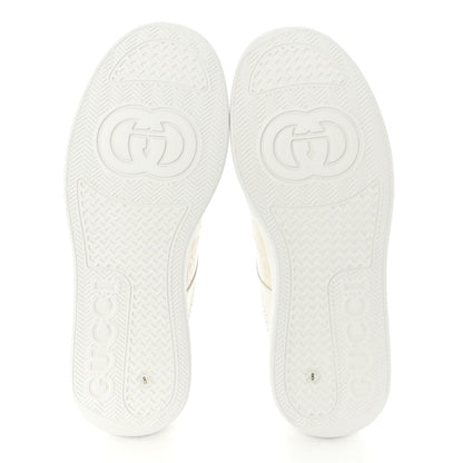 Gucci Calfskin GG Tennis Embossed Perforated Mens Interlocking G 55mm Sneakers 8 Great White 5 of 9