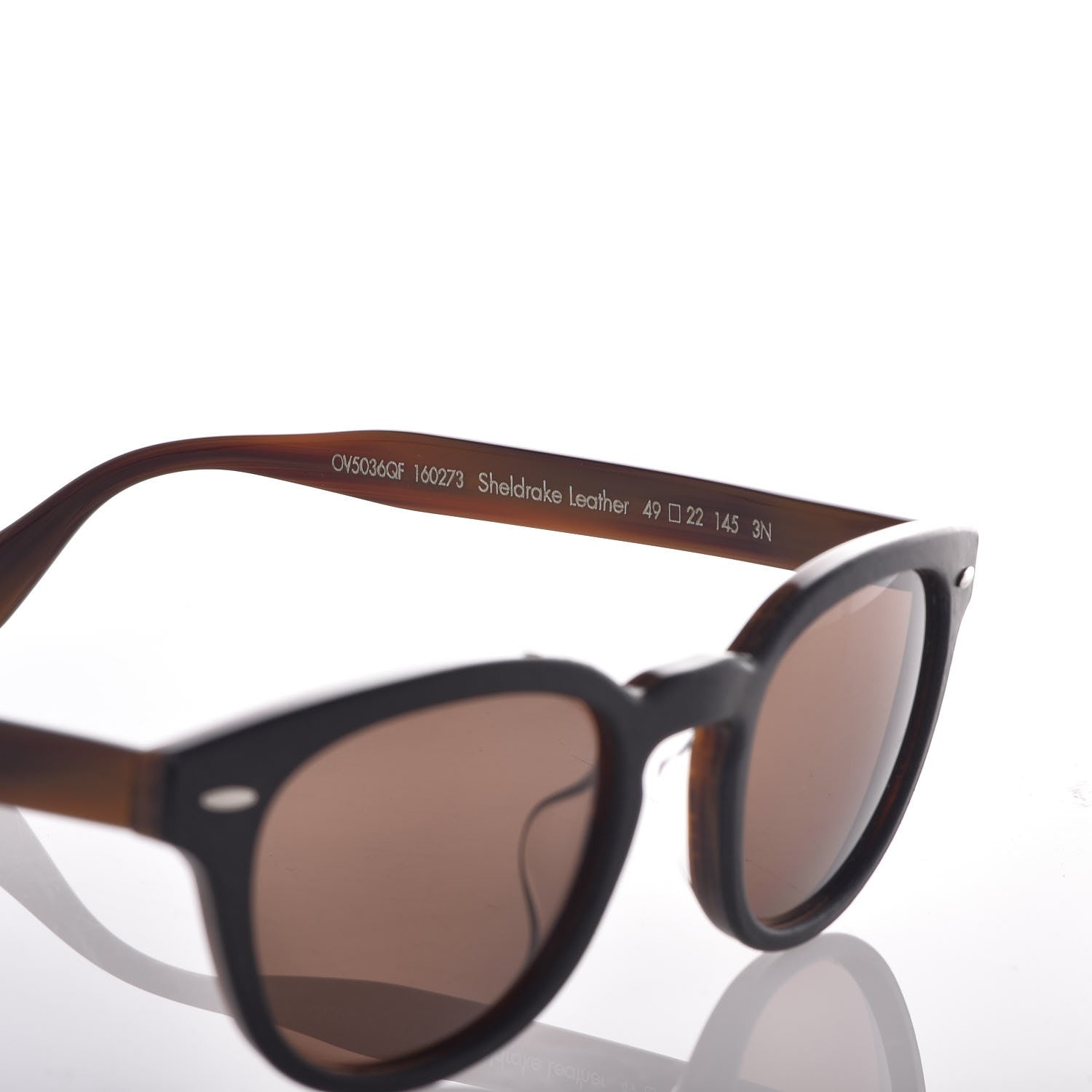 Oliver Peoples Calfskin Sheldrake Berluti Sunglasses Black Brown 7 of 8