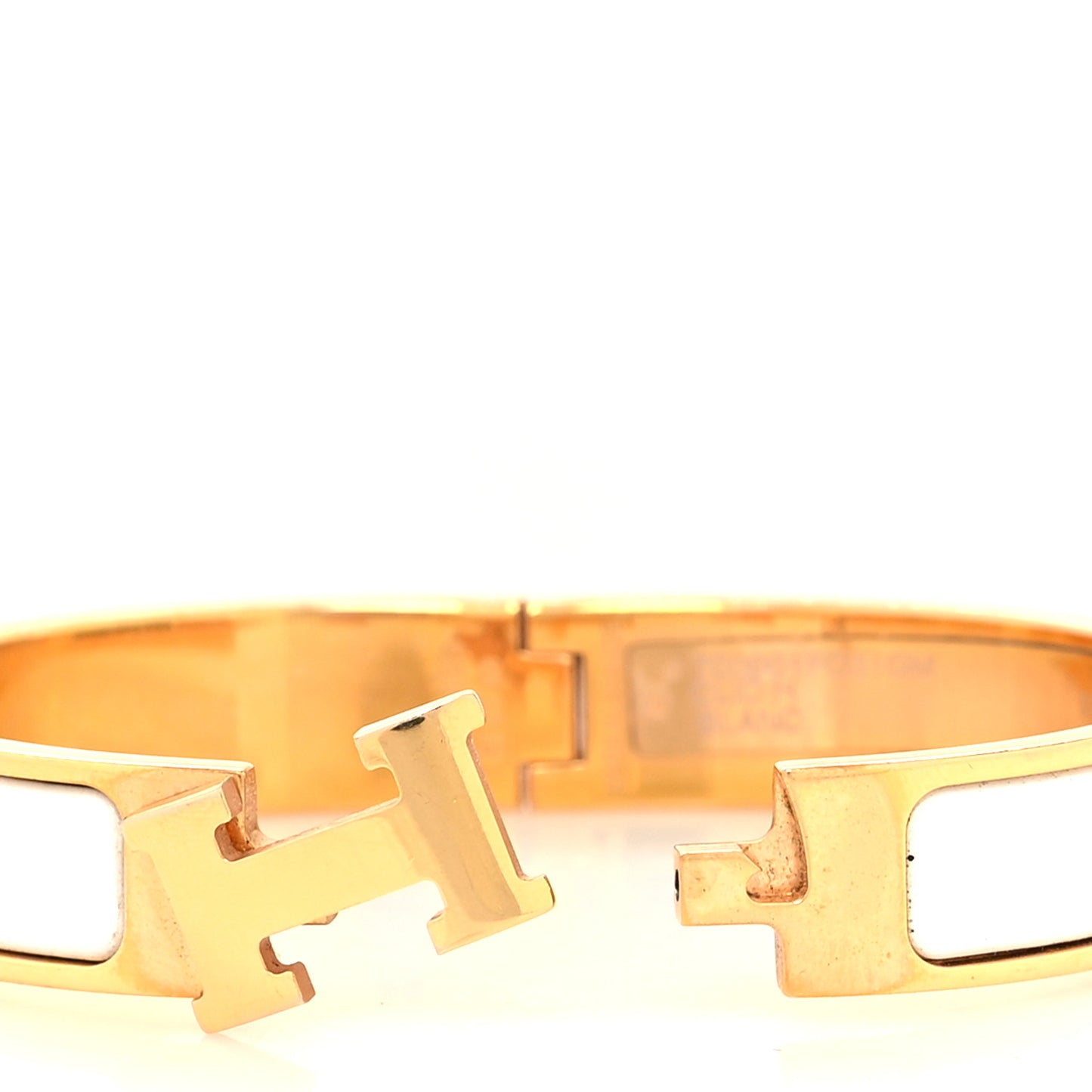 Enamel Narrow Clic Clac H Bracelet GM White