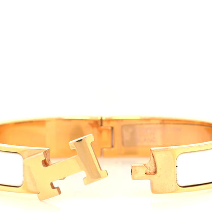 Hermes Enamel Narrow Clic Clac H Bracelet GM White 4 of 6