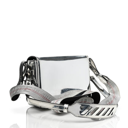 Off-White Patent Mirror Binder Clip Bag Silver 2 of 11