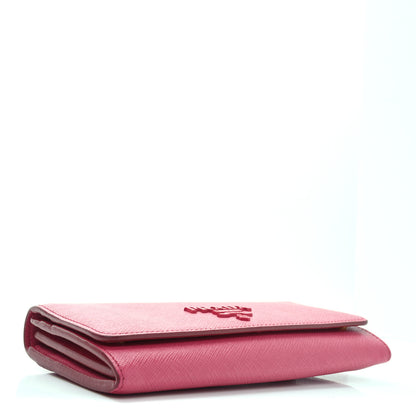 Prada Saffiano Monochrome Continental Wallet Pink 4 of 7