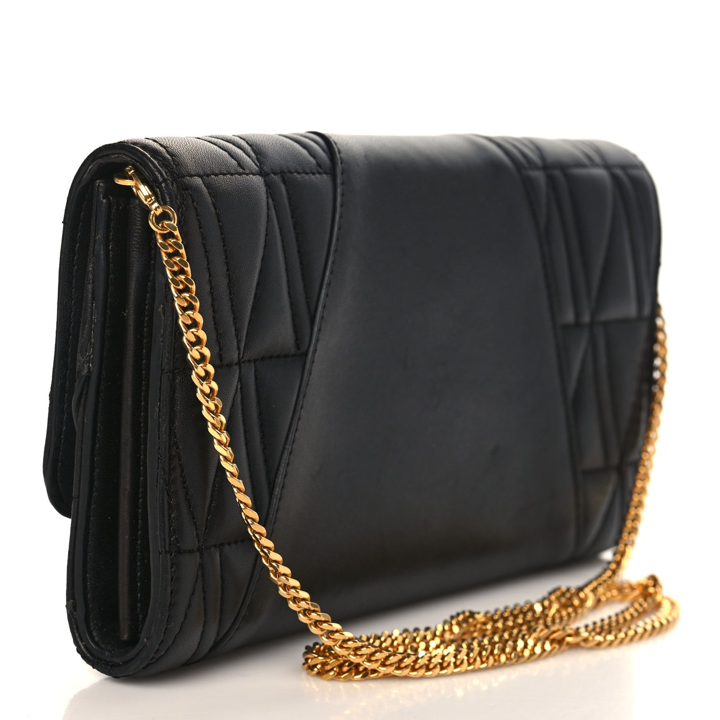 Nappa Quilted Virtus Evening Bag Black