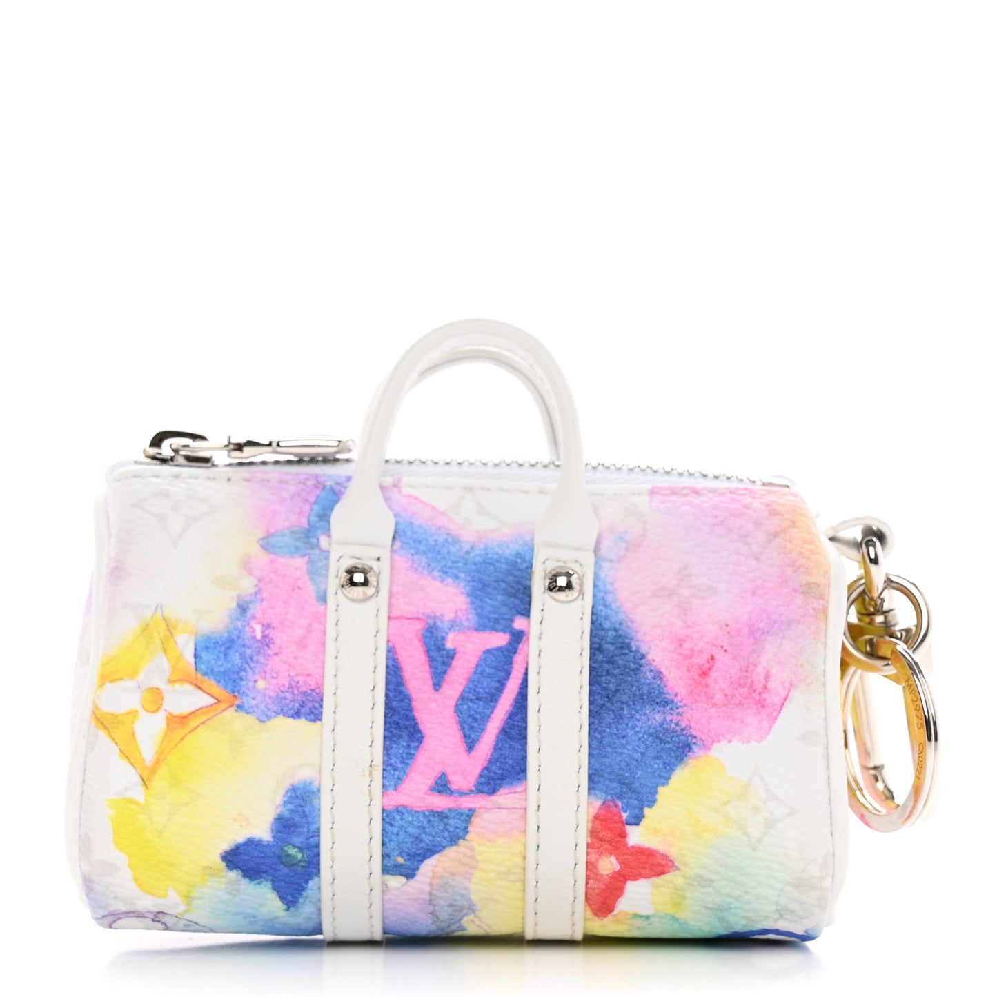 Monogram Watercolor Mini Keepall Bag Charm Key Holder Multicolor