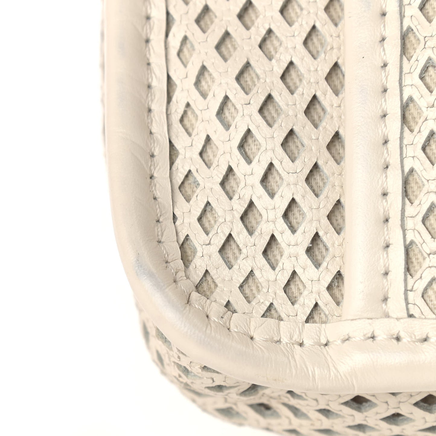 Perforated Calfskin Up In The Air Flap White