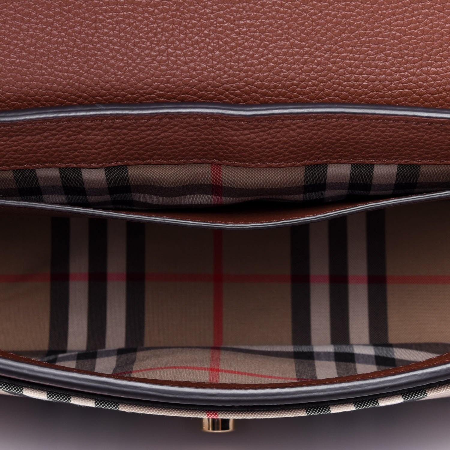 Burberry Calfskin Vintage Check Note Crossbody Bag Tan 5 of 12