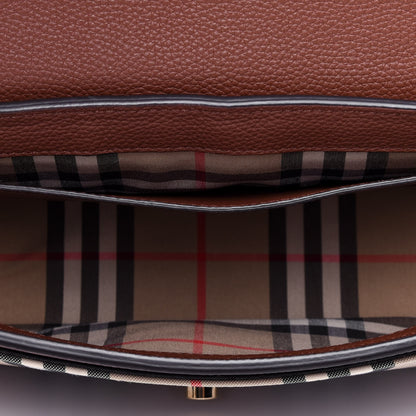 Burberry Calfskin Vintage Check Note Crossbody Bag Tan 5 of 12