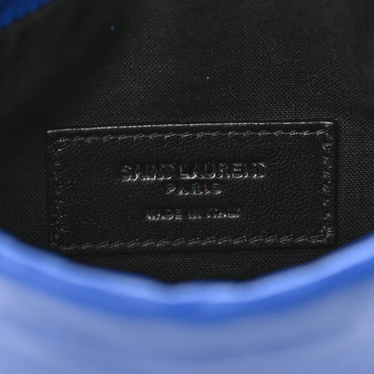 Saint Laurent Lambskin Paris Drawstring Pouch Bleu Majorelle 6 of 9