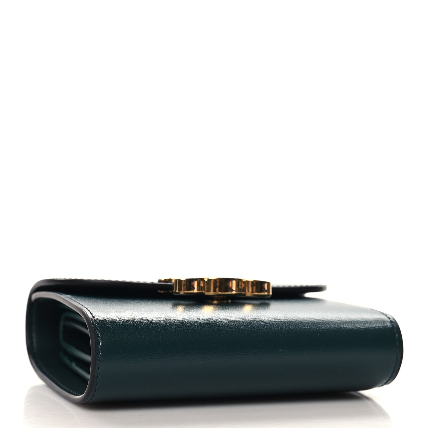 Shiny Calfskin Small Triomphe Wallet Amazone