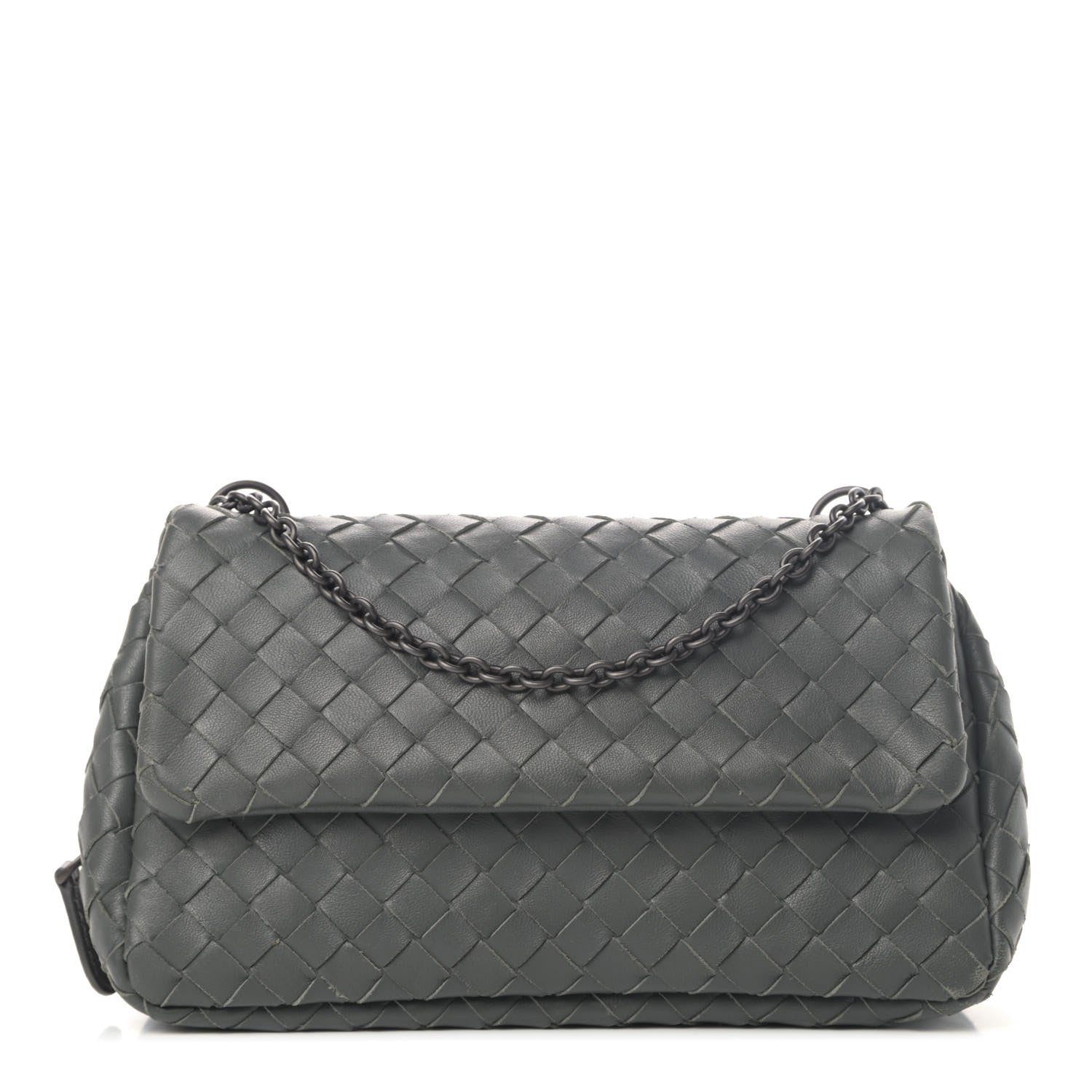 Bottega Veneta Nappa Intrecciato Small Chain Crossbody Light Grey 1 of 4