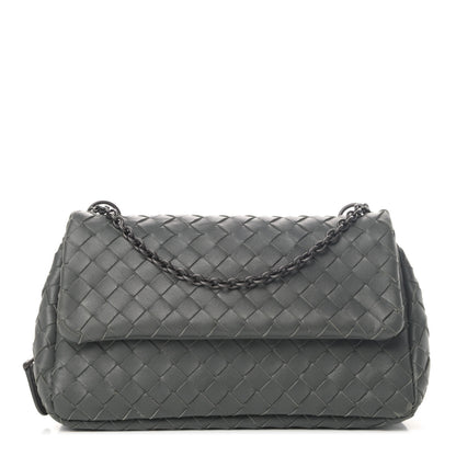 Bottega Veneta Nappa Intrecciato Small Chain Crossbody Light Grey 1 of 4