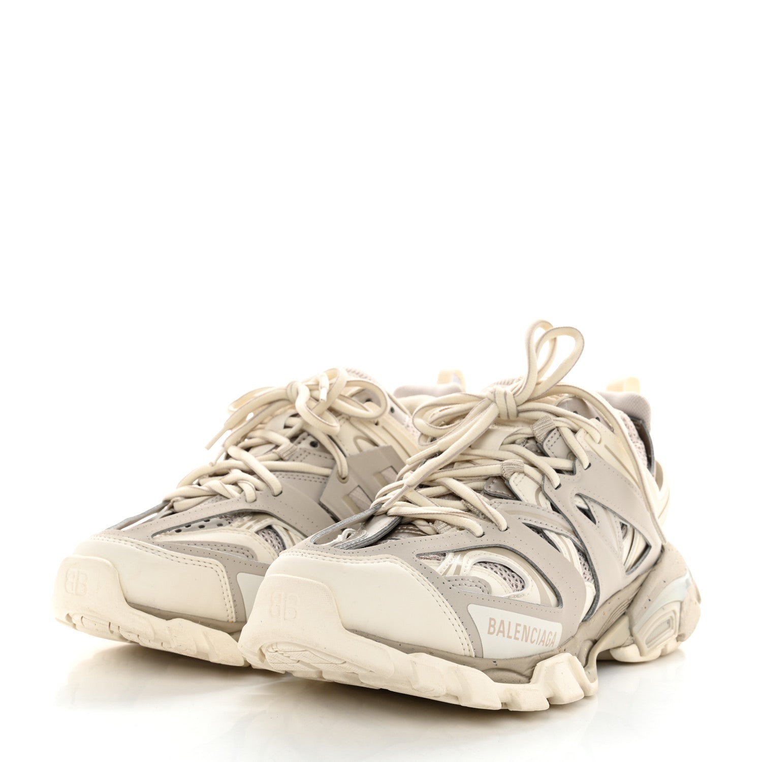 Balenciaga Rubber Mesh Fabric Bi-Color Recycled Sole Womens Track Sneakers 37 Beige 3 of 8