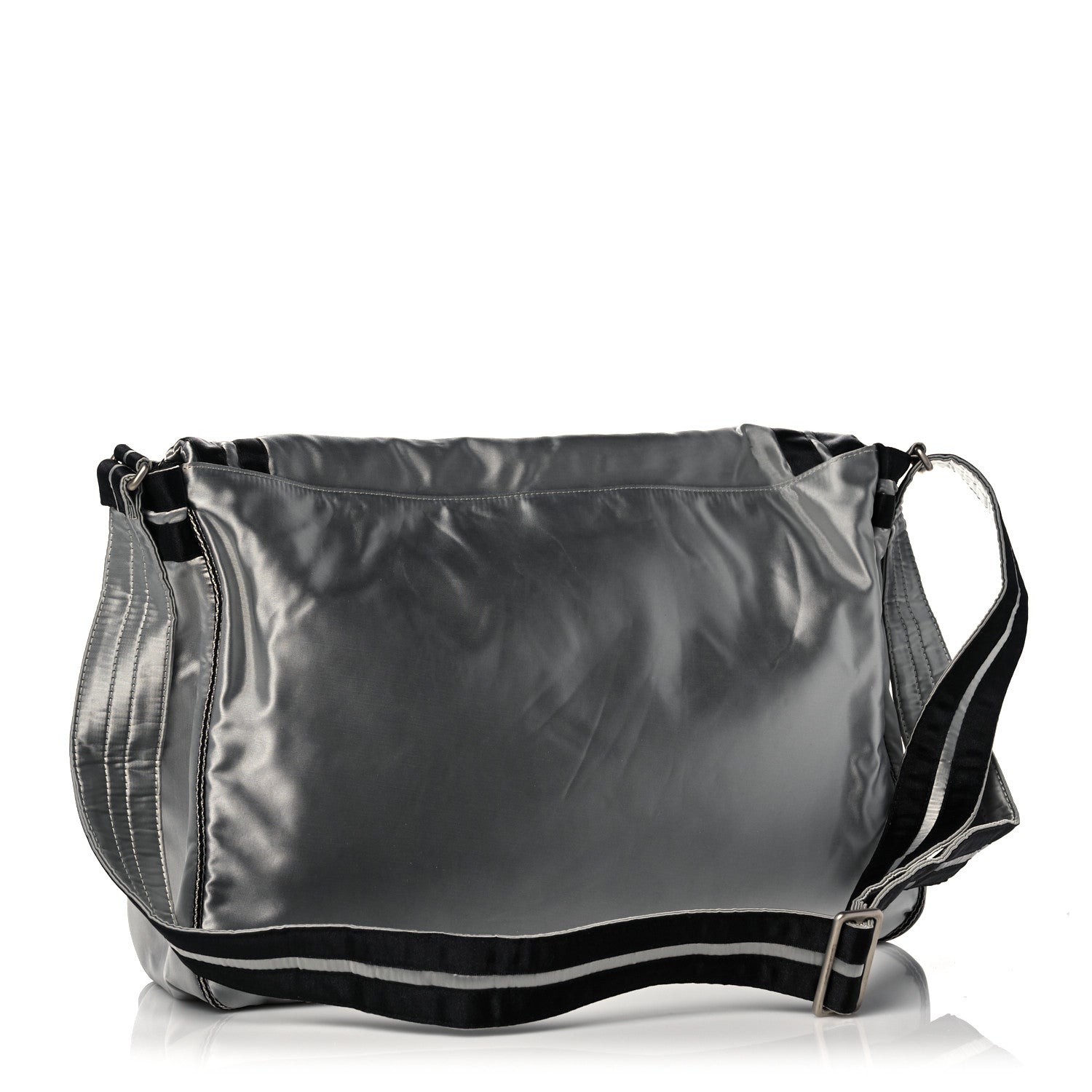Chanel Metallic Nylon Sport CC Messenger Dark Silver 3 of 19