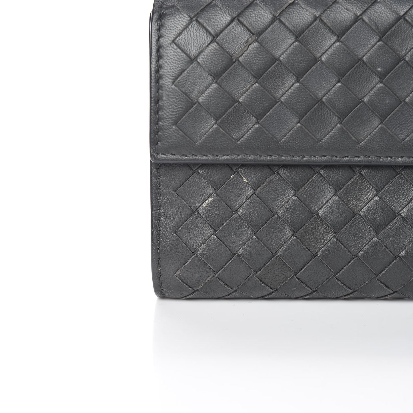 Nappa Intrecciato Continental Wallet Light Grey