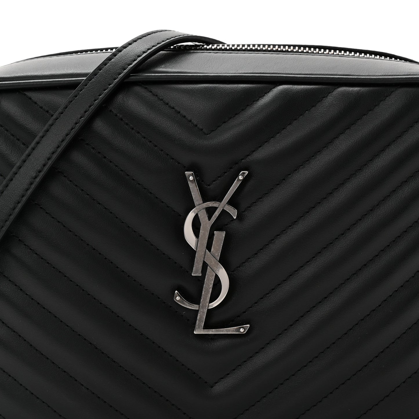 Calfskin Matelasse Monogram Lou Camera Bag Black
