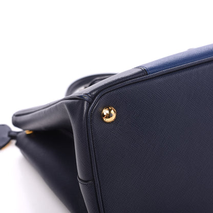 Prada Saffiano Lux Colorblock Medium Galleria Double Zip Tote Baltico Bluette 8 of 10