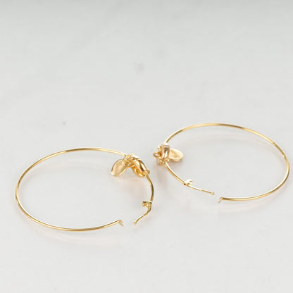 Gucci 18K Yellow Gold Bamboo Link Charm Hoop Earrings 5 of 6