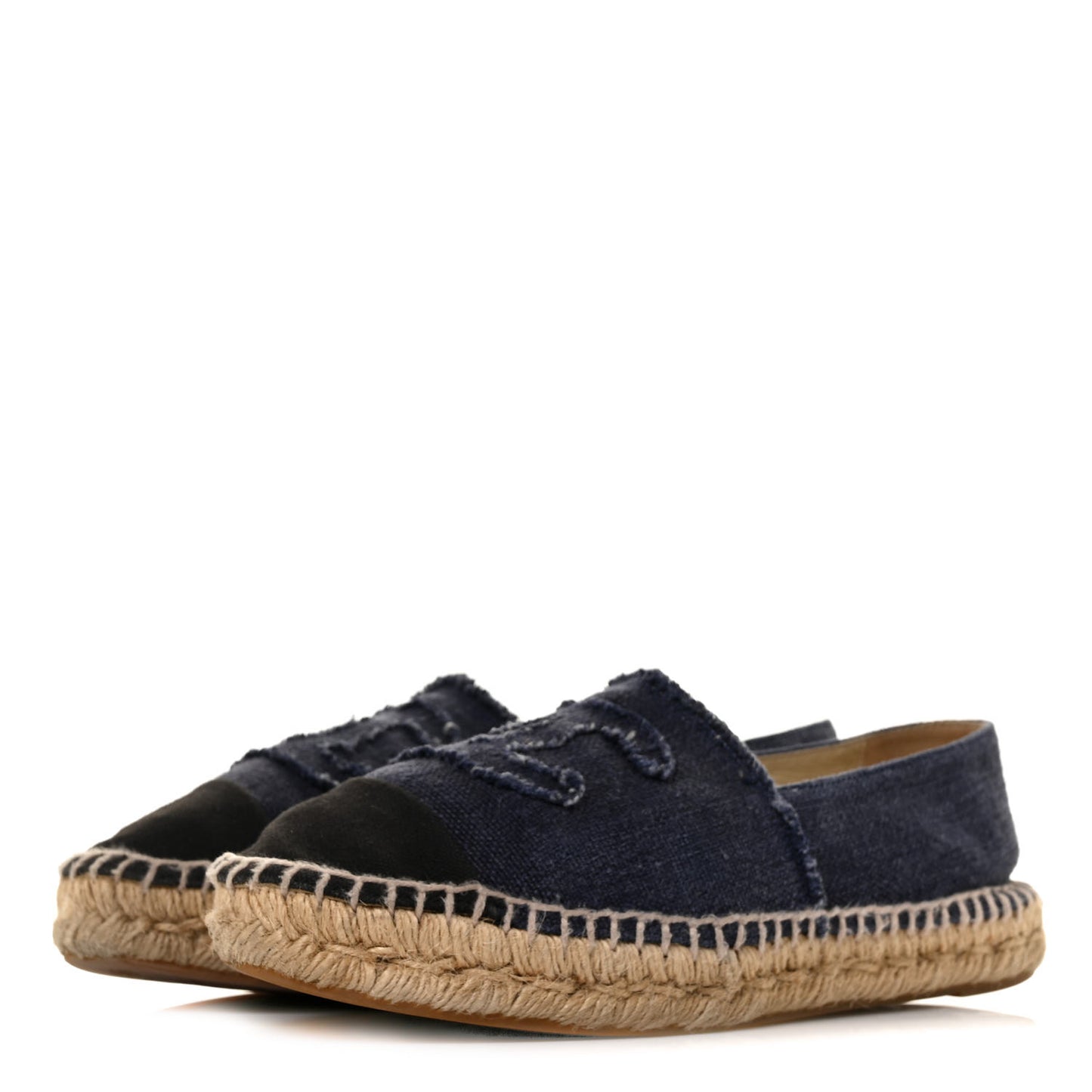 Denim Toile CC Espadrilles 40 Navy Black