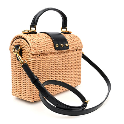 Dolce & Gabbana Wicker Calfskin Crossbody Bag Black 3 of 9