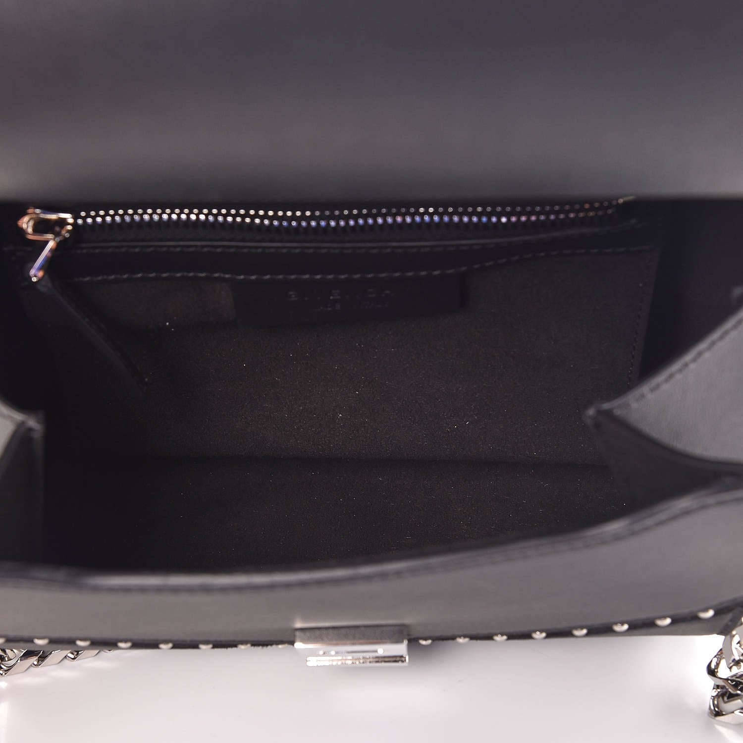 Givenchy Calfskin Suede Mini Studded Chevron Pandora Box Crossbody Bag Black 5 of 7