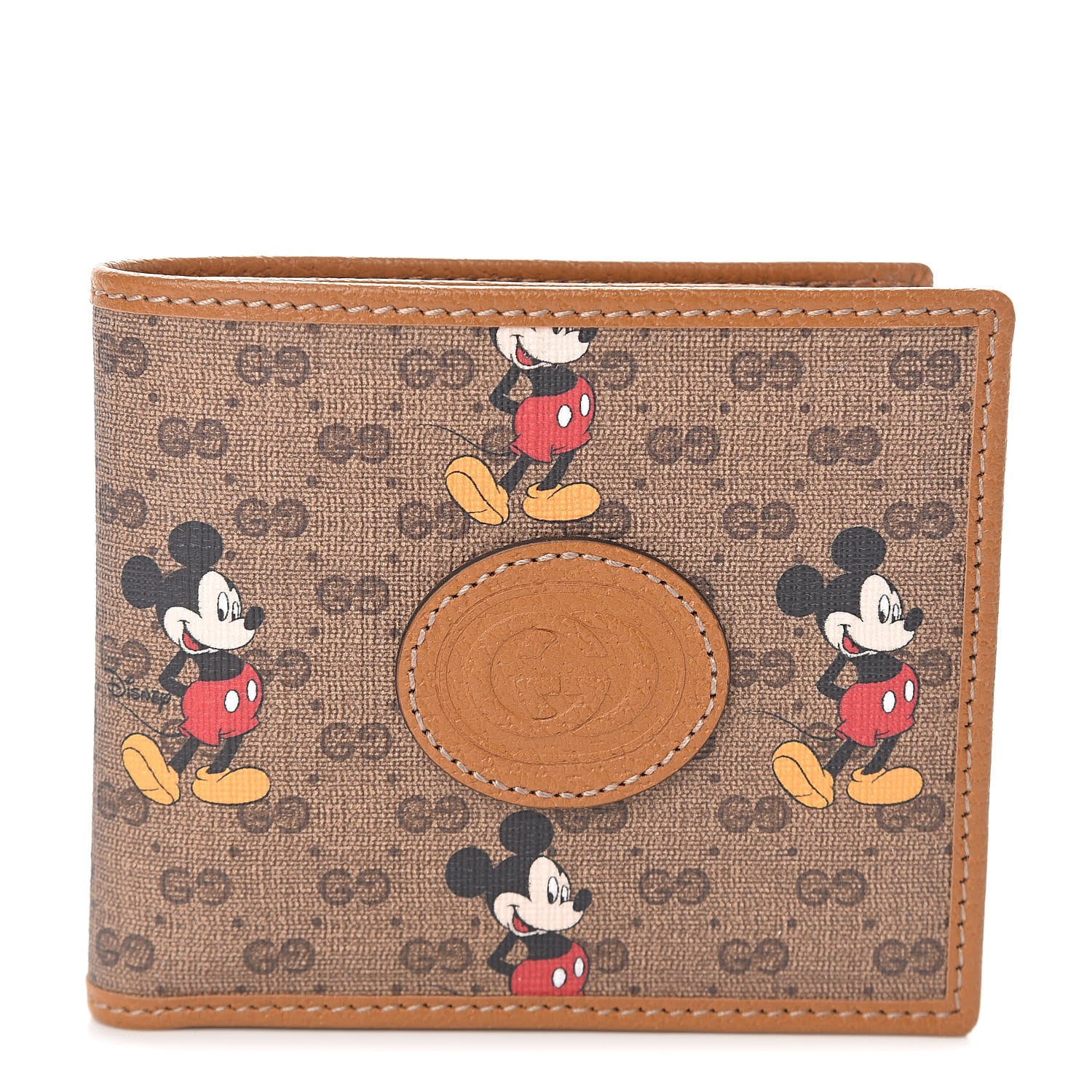 Gucci X DISNEY Mini Vintage GG Supreme Monogram Mickey Mouse Wallet Beige Vintage Sun Oil 1 of 6