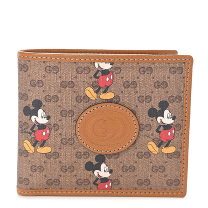 Gucci X DISNEY Mini Vintage GG Supreme Monogram Mickey Mouse Wallet Beige Vintage Sun Oil 1 of 6