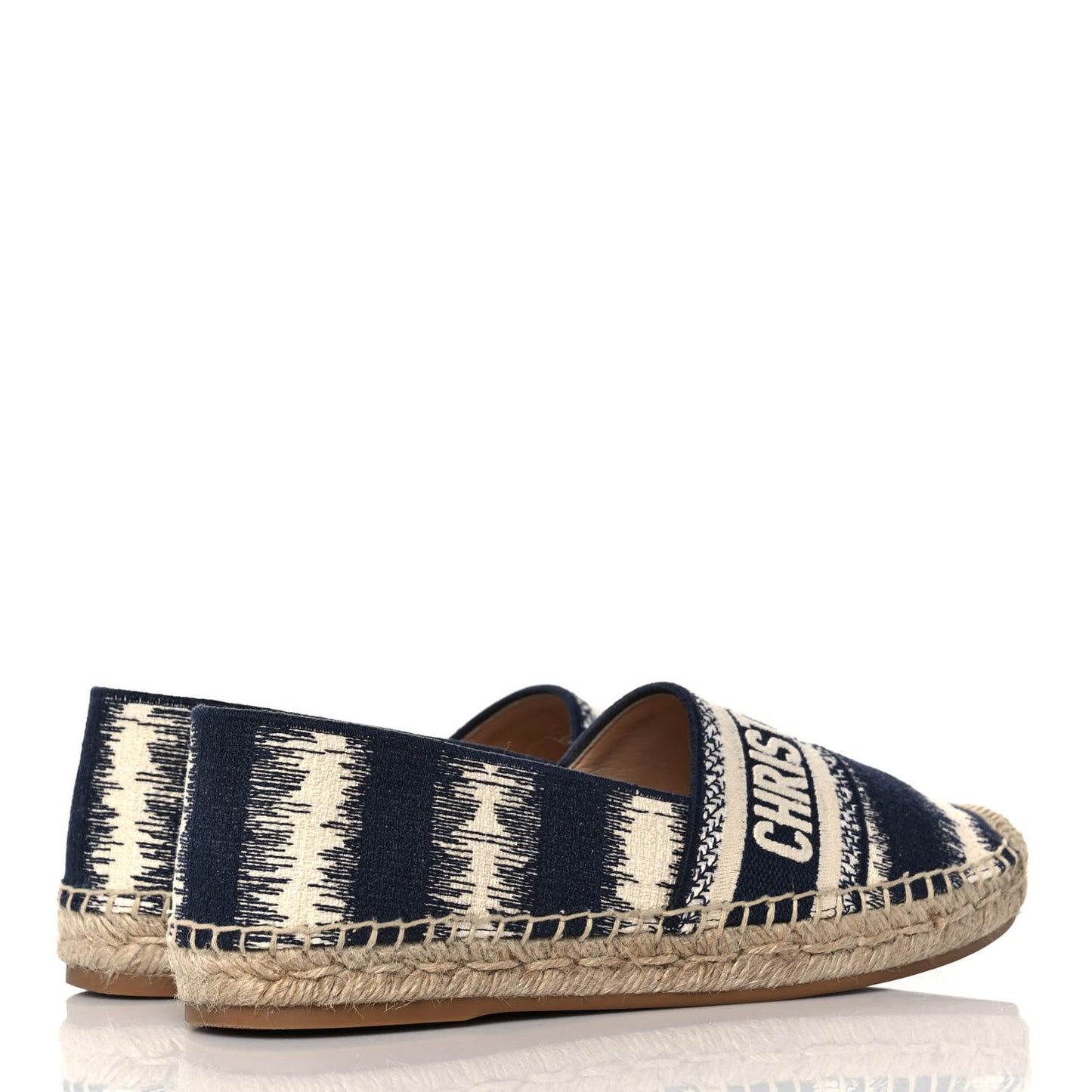 Cotton D-Stripes Embroidered Granville 15mm Espadrilles 37 Deep Blue