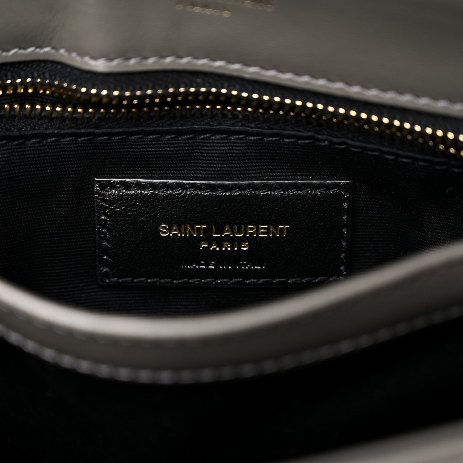 Saint Laurent Calfskin Y Quilted Monogram Toy Loulou Crossbody Bag Grey Kaki 6 of 10