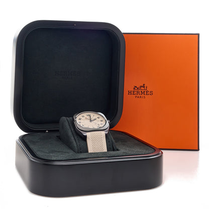 Hermes Titanium Rubber 39mm H08 Special Edition Automatic Watch Taupe 5 of 5