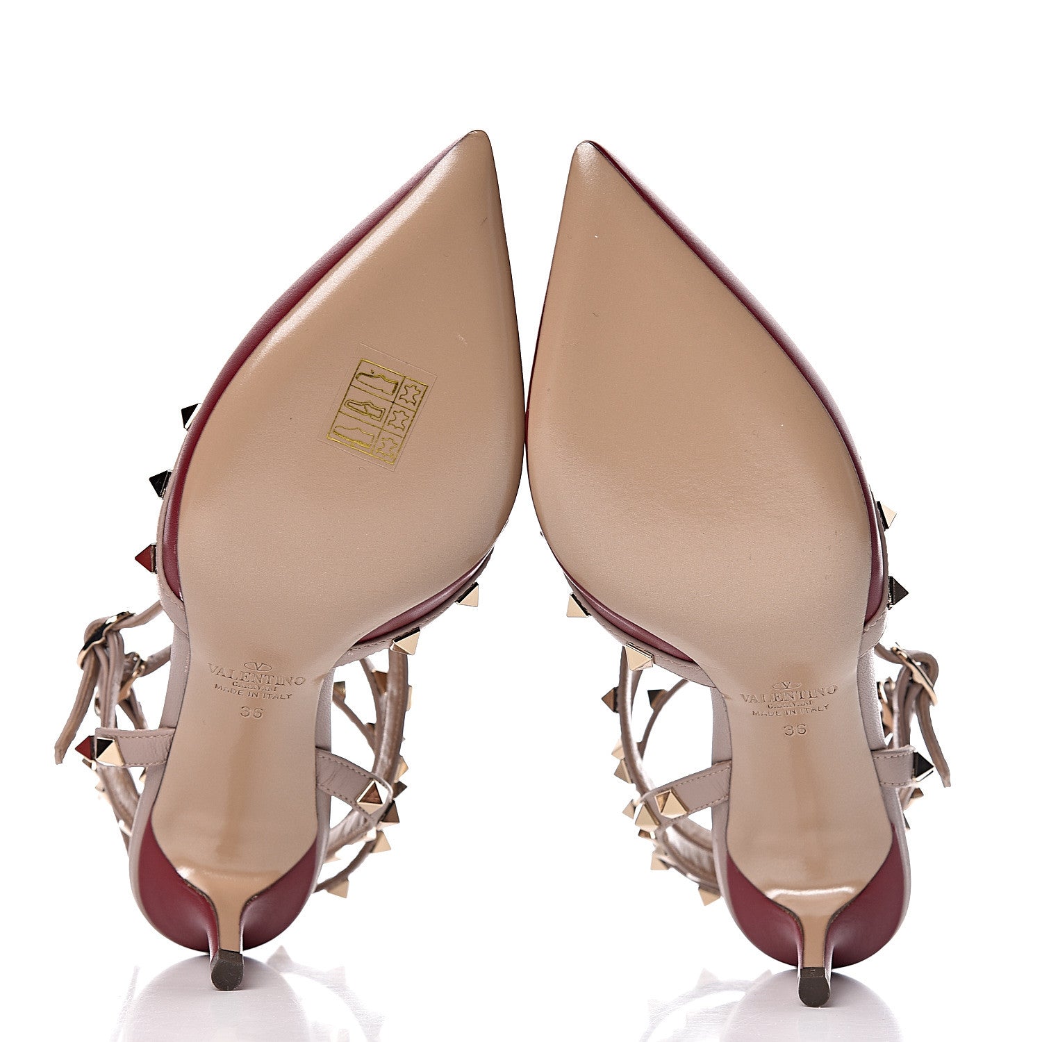 Valentino Garavani Calfskin Nappa Rockstud Ankle Strap 65mm Pumps 36 Rubino Poudre 5 of 9